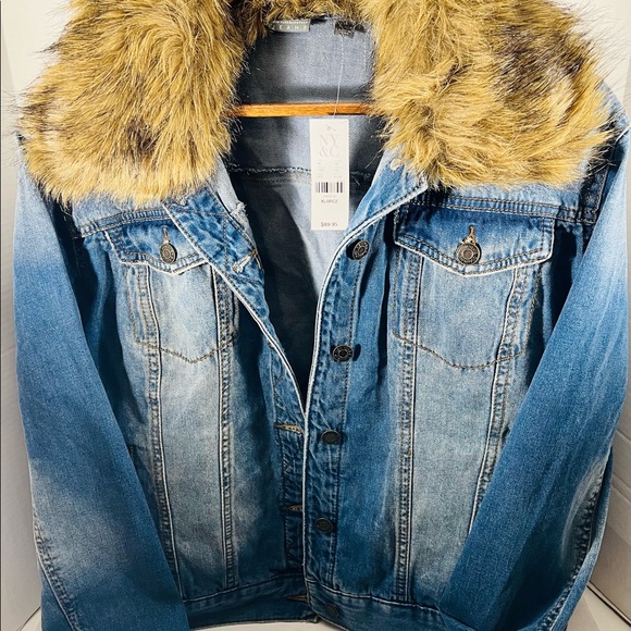 New York & Company Jackets & Blazers - New York & Co denim jacket with faux fur NWT
